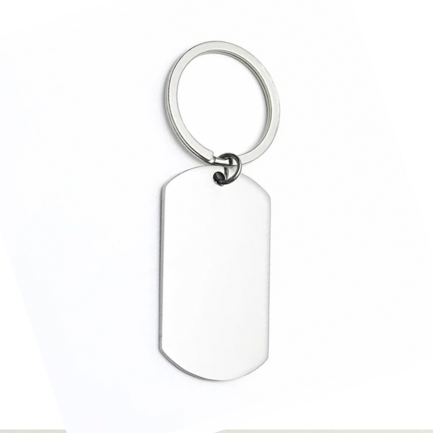 Larger size Stainless steel military dog tag keychain