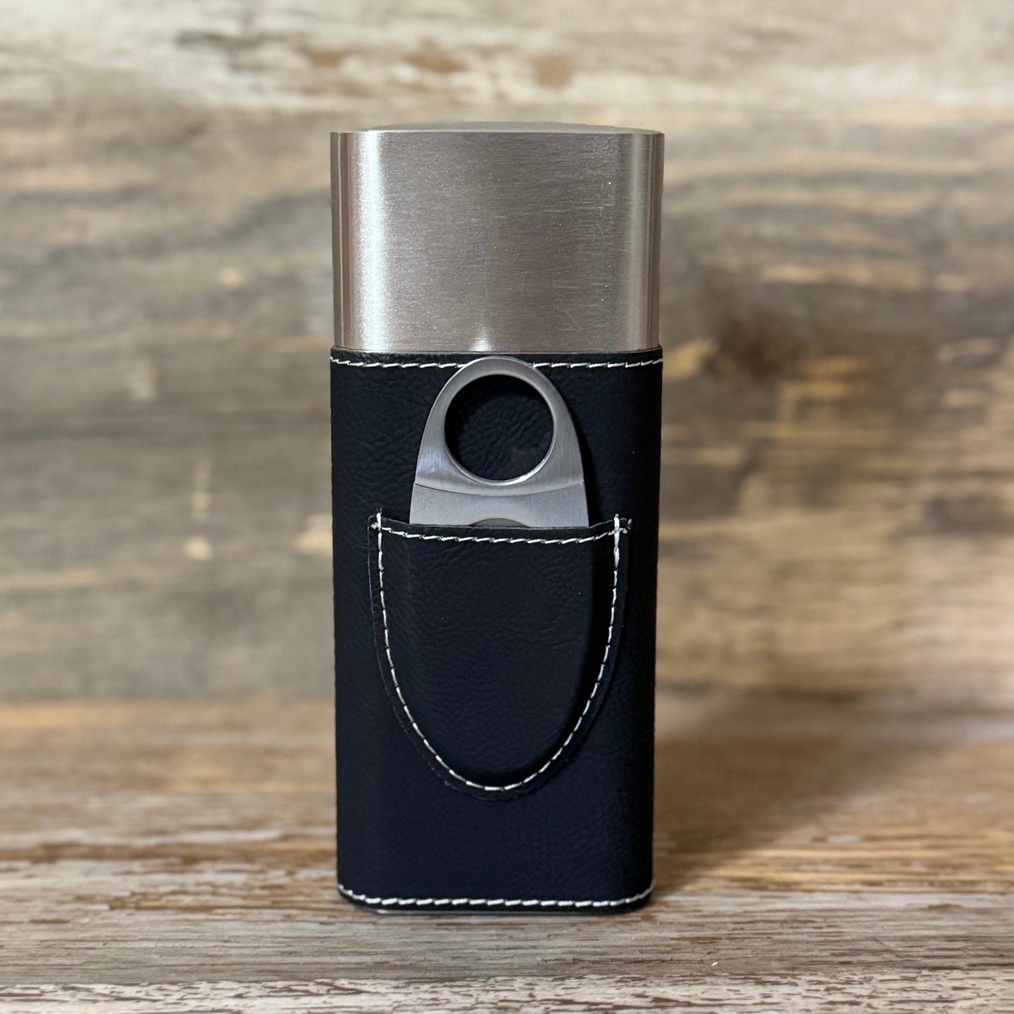 Leatherette cigar holder engraving blank