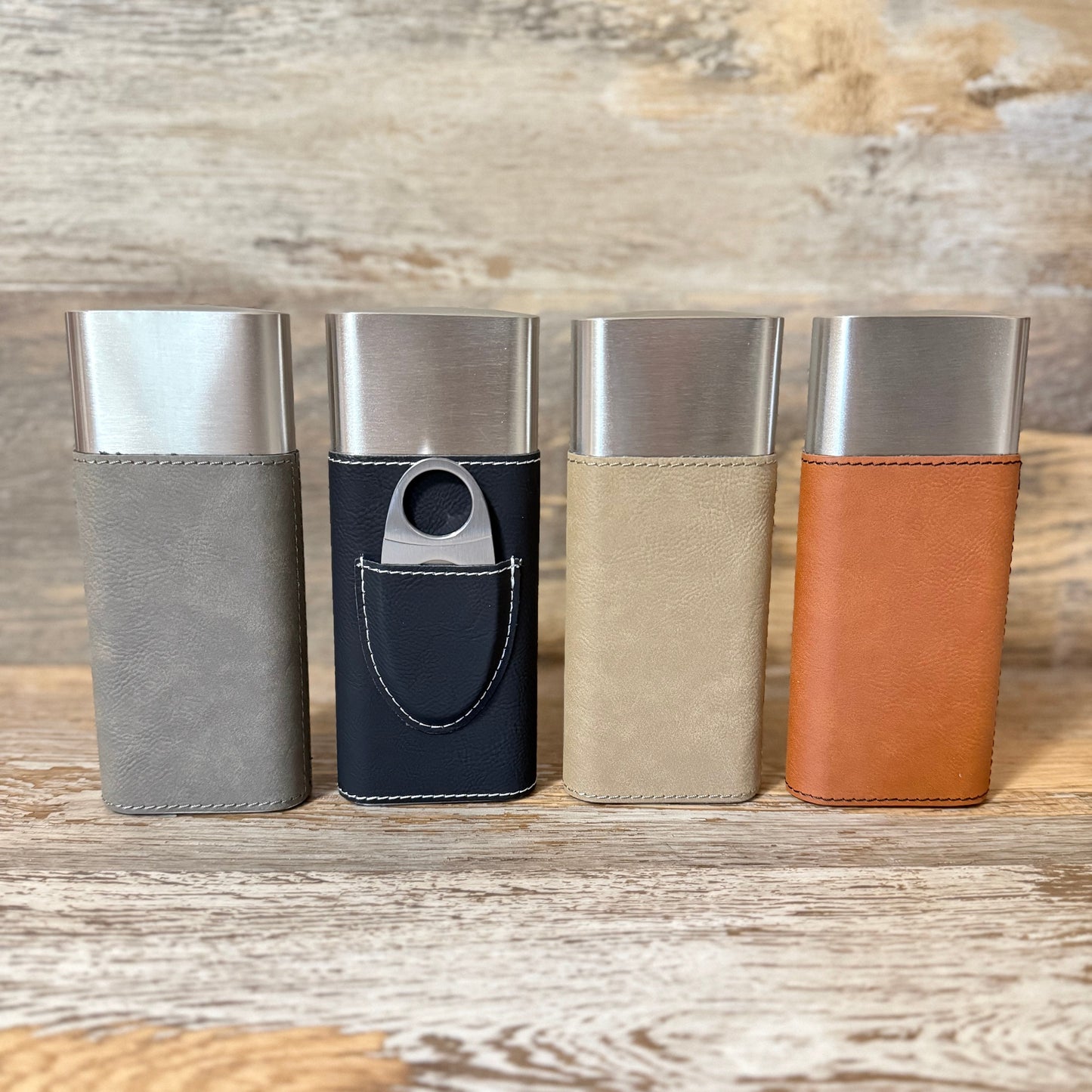 Leatherette cigar holder engraving blank