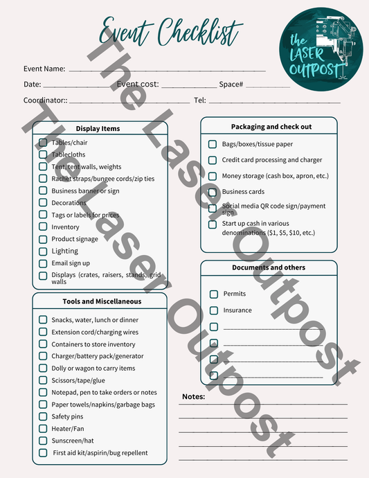 Event Checklist