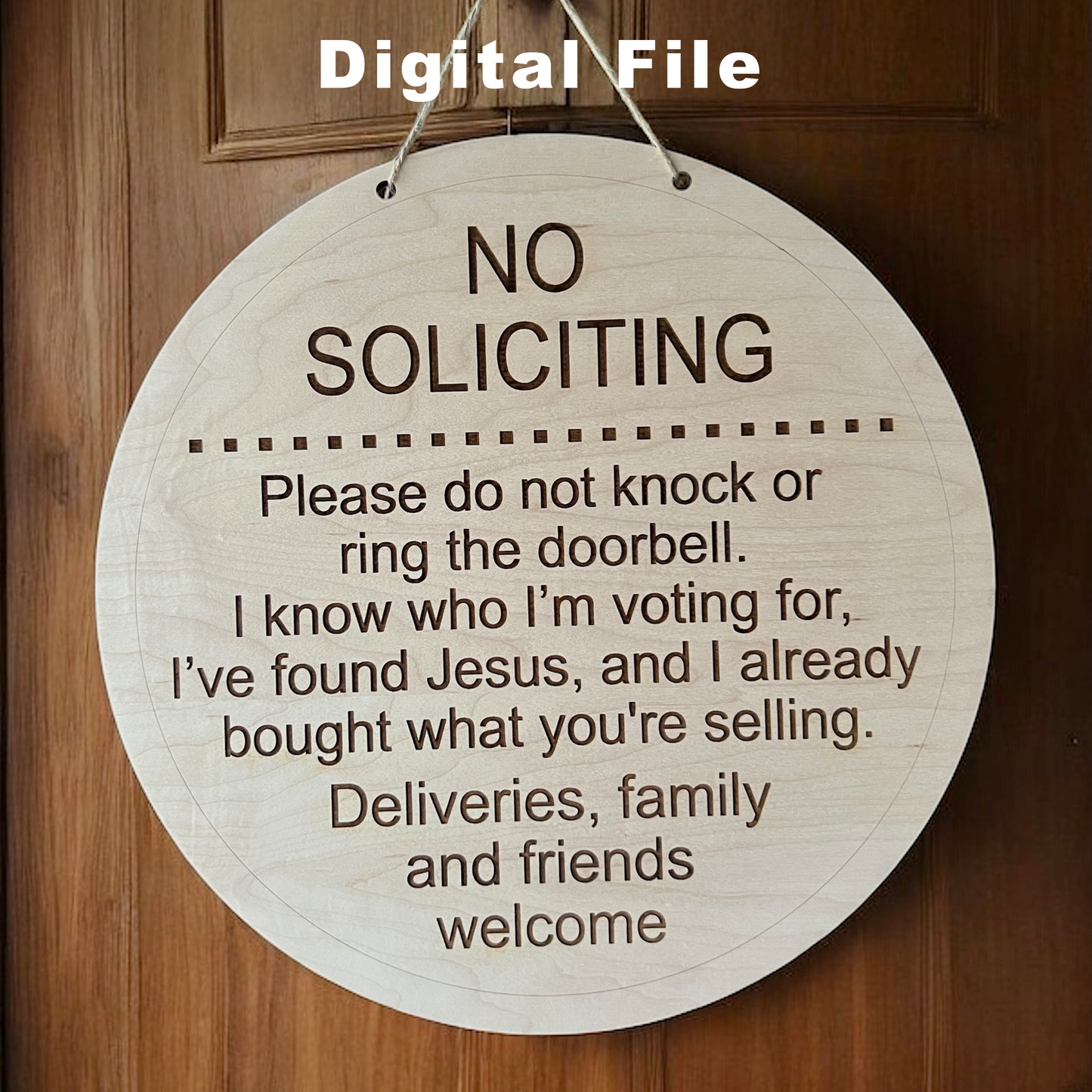 No Soliciting Door Sign - Digital file