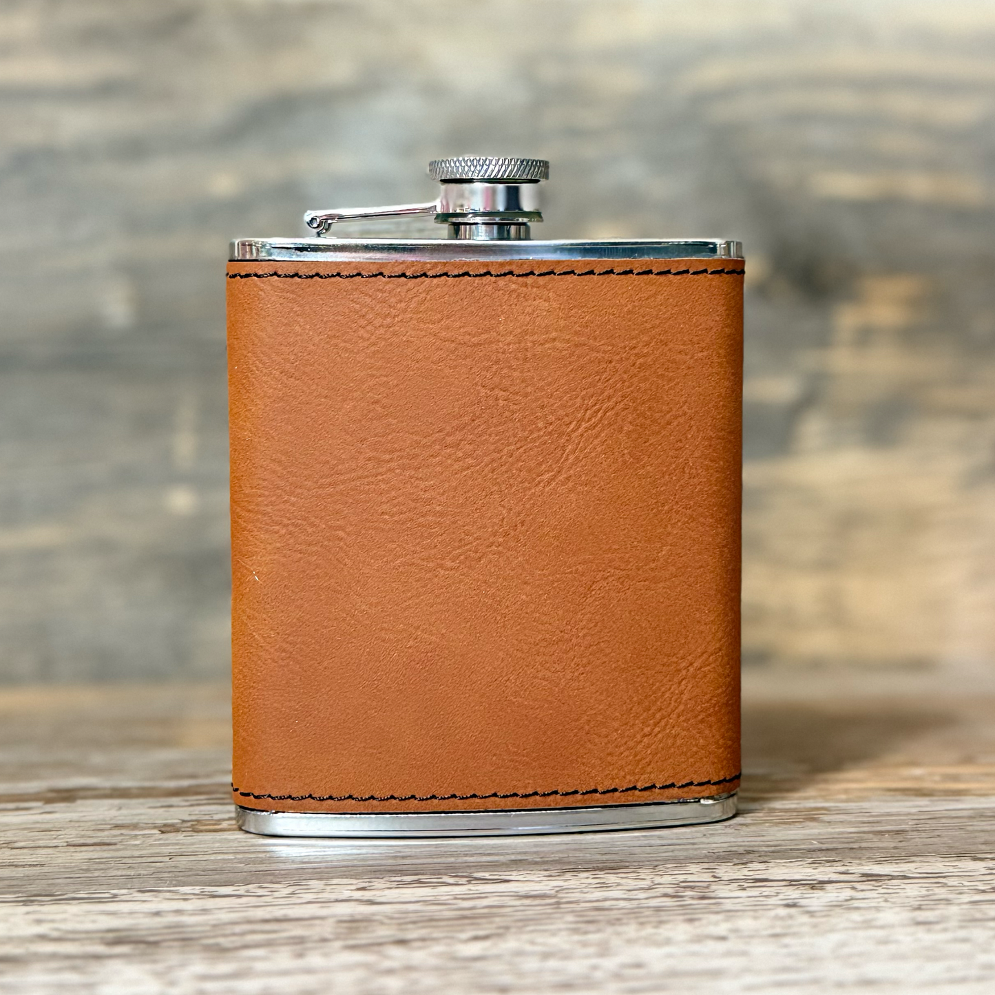 7 oz Leatherette flask engraving blank