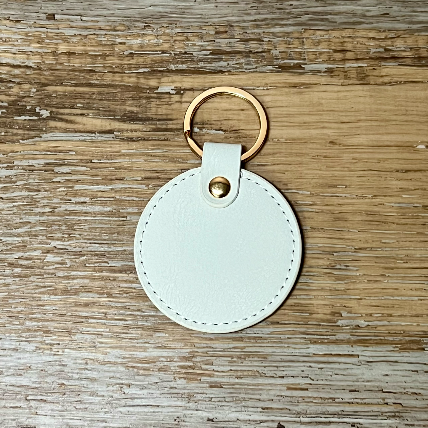 Round leatherette keychain/bag tag engraving blank