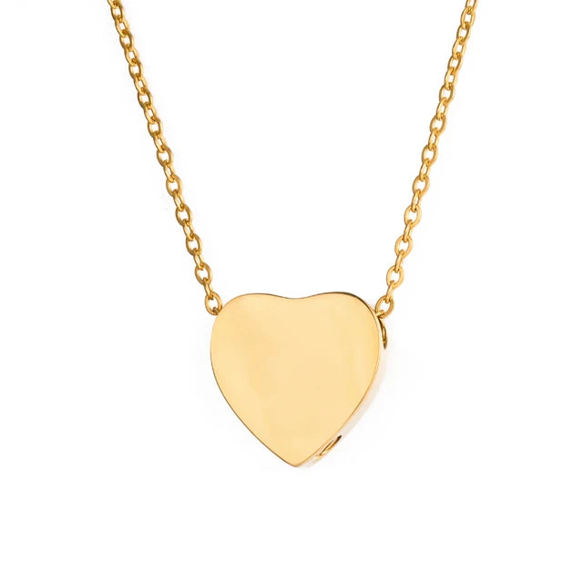 gold heart cremation urn necklace