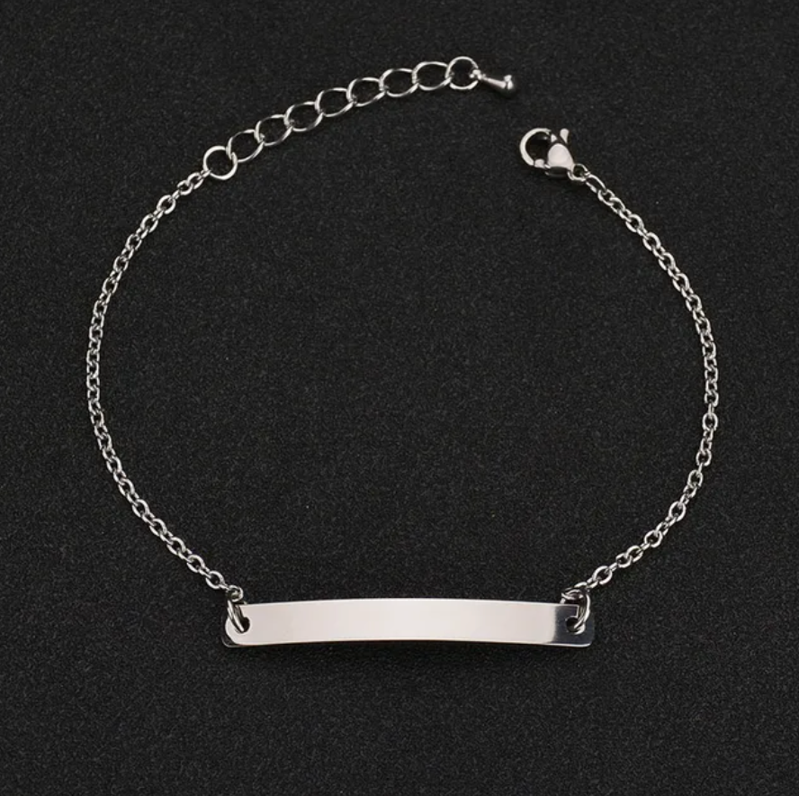 Stainless Steel curved bar bracelet engraving blank