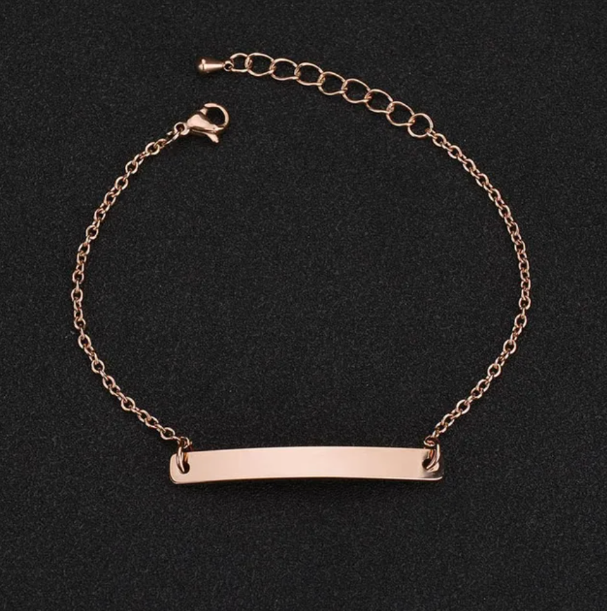 Stainless Steel curved bar bracelet engraving blank