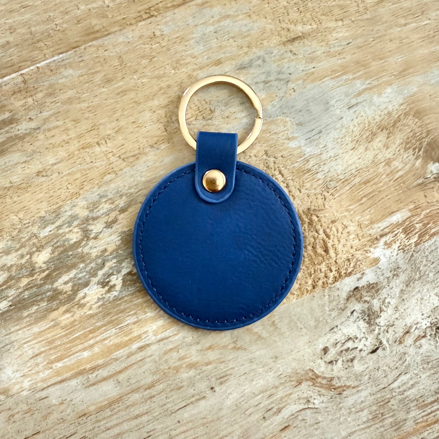 Round leatherette keychain/bag tag engraving blank