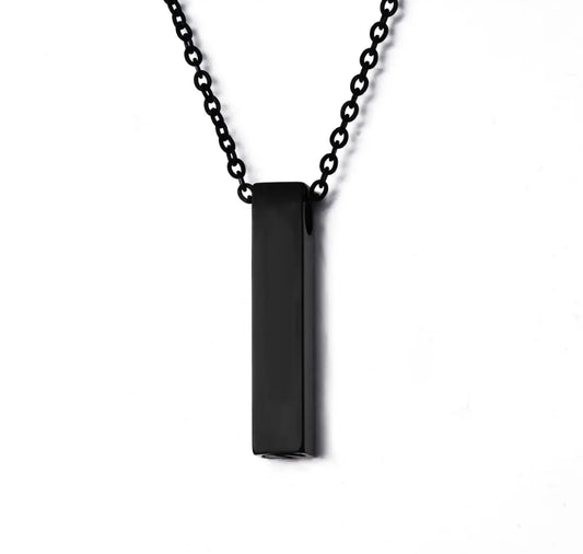 black necklace cremation urn