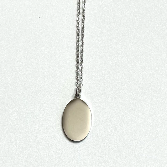 Stainless steel oval necklace engraving blank