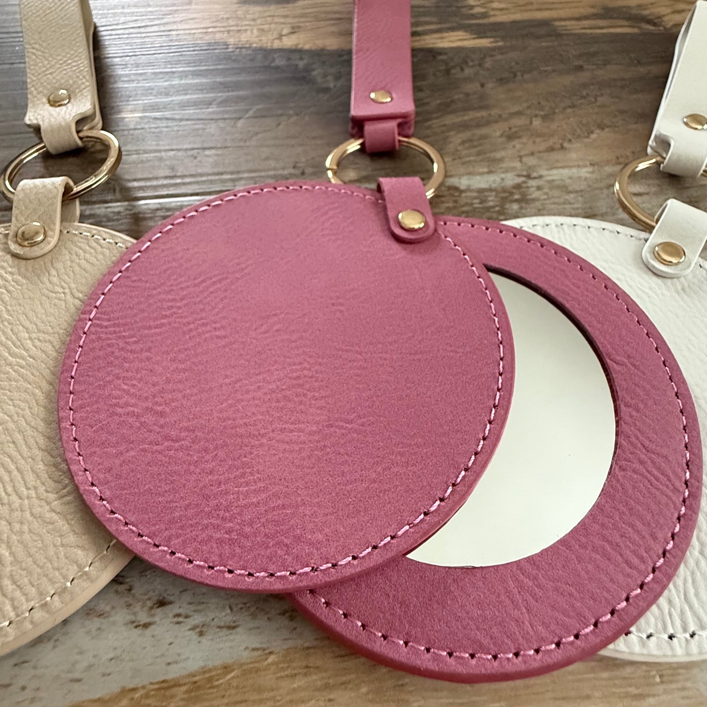 Leatherette Compact Mirror