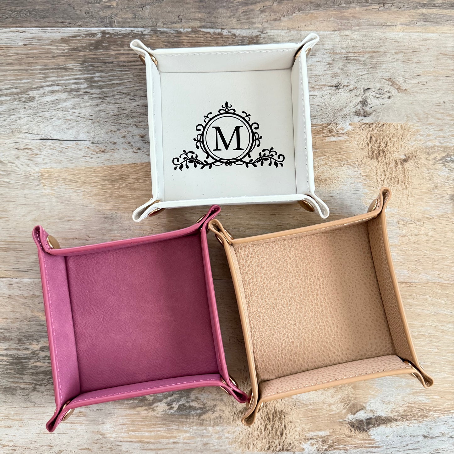 Snap-up petite leatherette tray engraving and uv printing blank